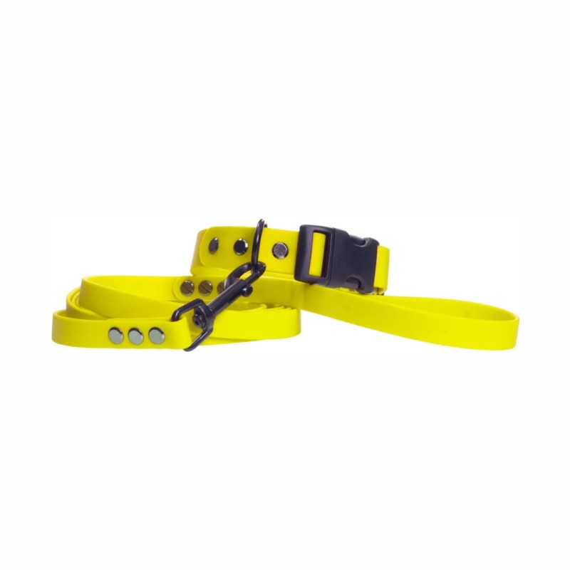 Obroża dla psa Biothane® 25mm z klamrą żółty neon