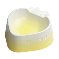 Miska ceramiczna dla kota i małego psa Truskawka żółta 300ml