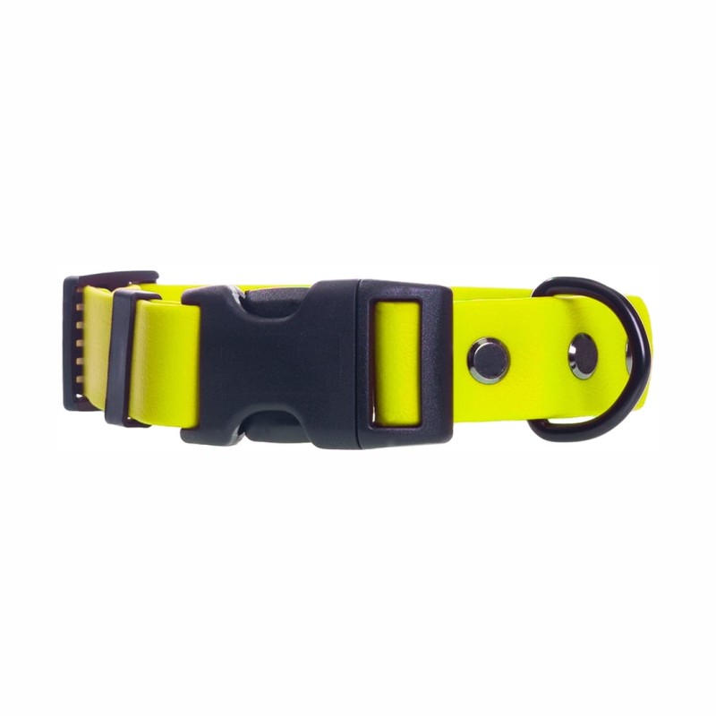 Obroża dla psa Biothane® 25mm z klamrą żółty neon