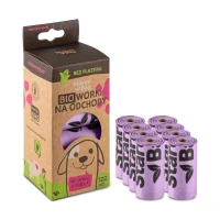 BIOworki na odchody STARCHBAG liliowe 120 szt  (8 rolek)