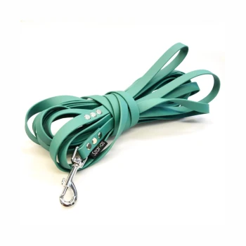 Smycz wodoodporna PCV dla psa 5 metrów myśliwska zieleń