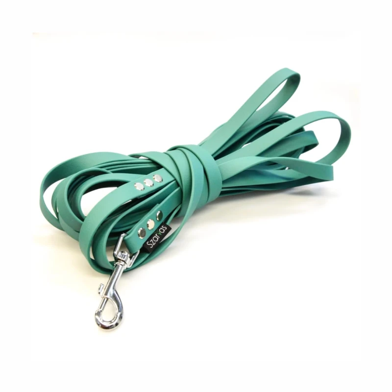 Smycz wodoodporna PCV dla psa 5 metrów myśliwska zieleń