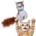 Zabawka dla kota mięciutki kotek z piórkiem i kocimiętką CHATOUILLE