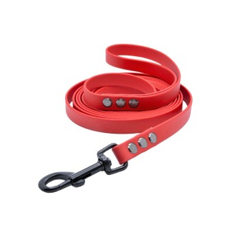 Smycz miejska dla średniego psa BioThane® czerwona (16mm, 3m) 