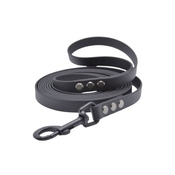 Smycz miejska dla średniego psa BioThane® czarna (16mm, 3m) 