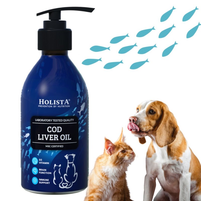 Tran z dorsza Cod Liver Oil dla psa i kota Holista 500ml