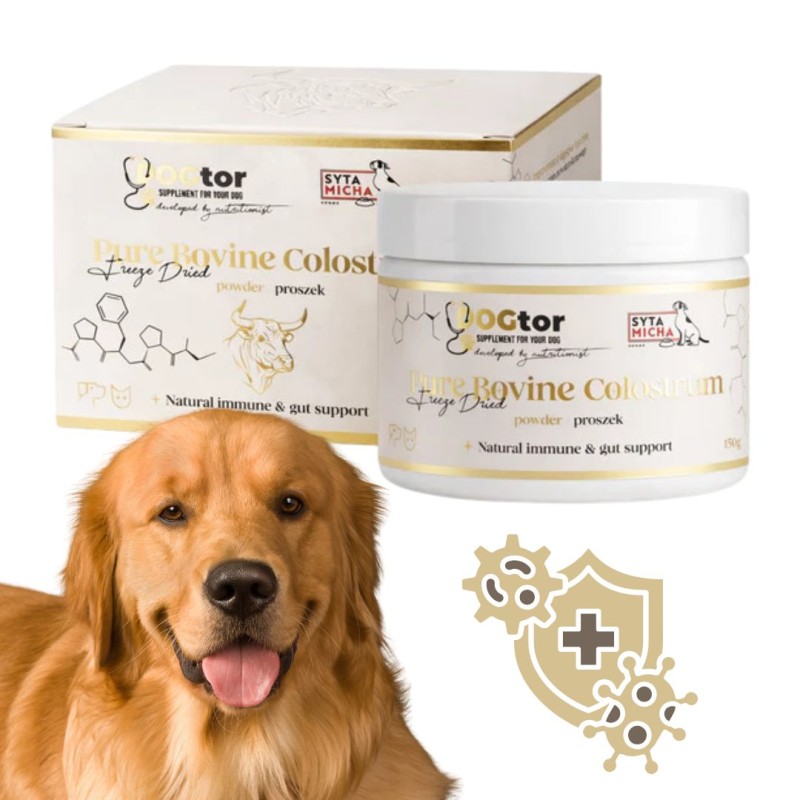 DOGTOR Colostrum Siara bydlęca dla psa i kota 150g Syta Micha