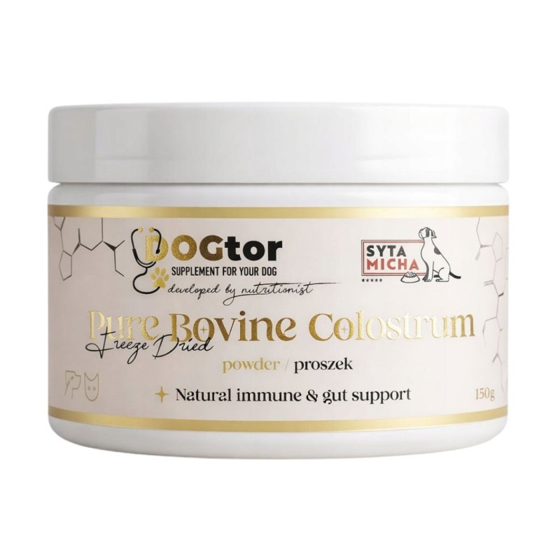 DOGTOR Colostrum Siara bydlęca dla psa i kota 150g Syta Micha