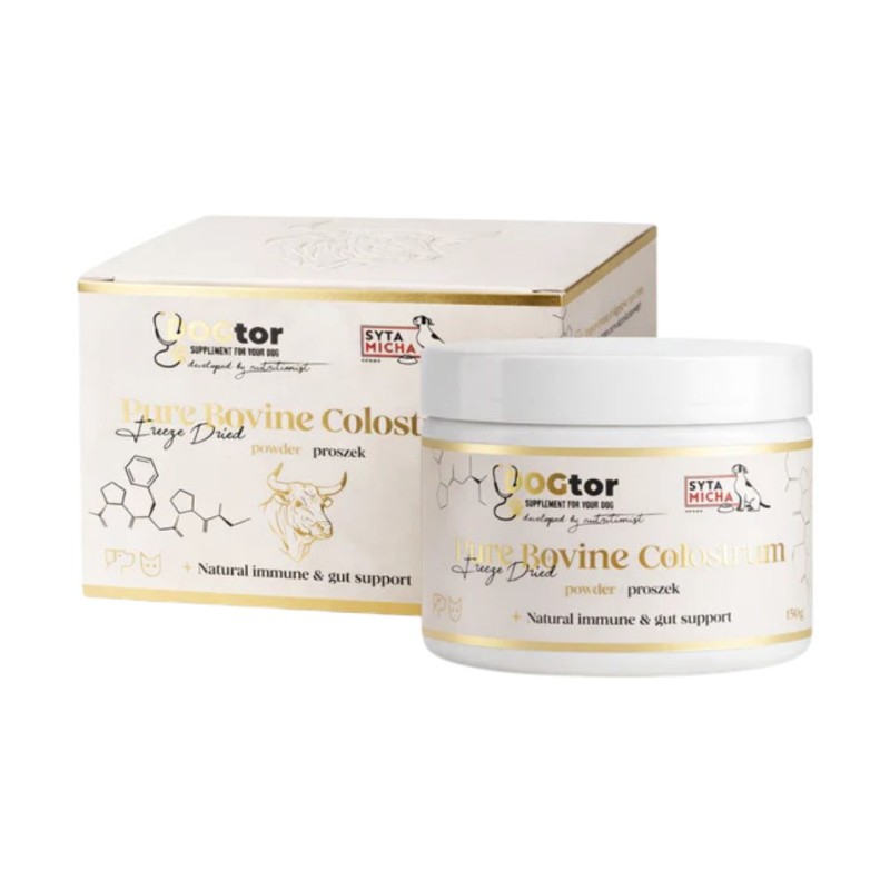 DOGTOR Colostrum Siara bydlęca dla psa i kota 150g Syta Micha