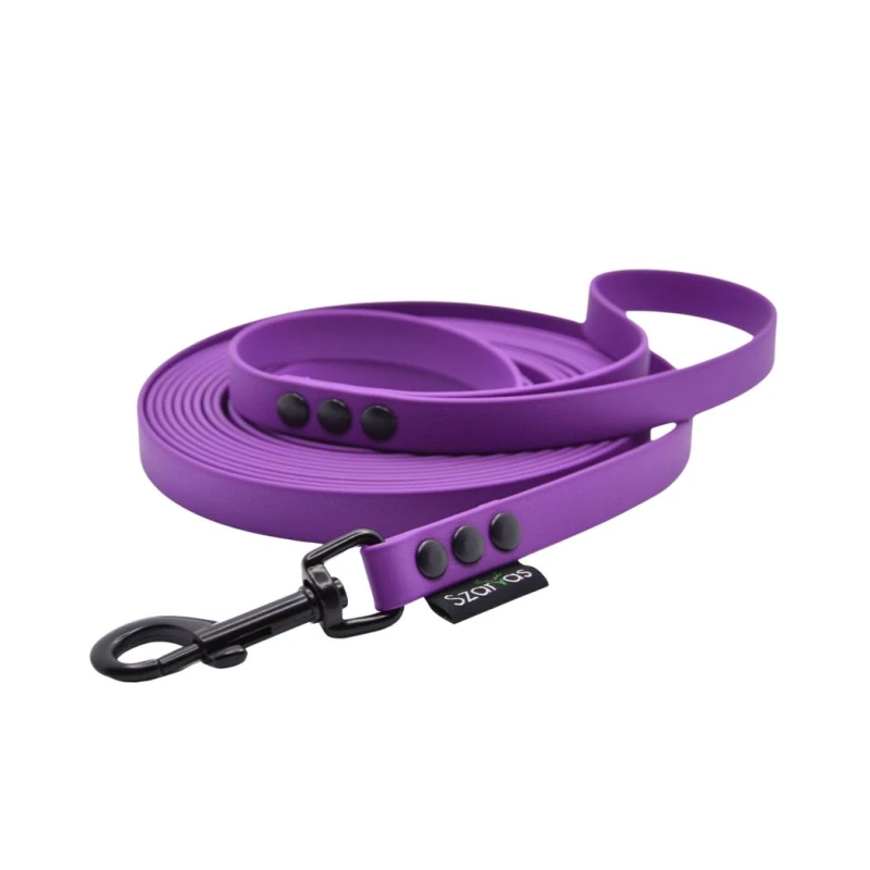 Smycz wodoodporna PCV dla psa 5 metrów fioletowa