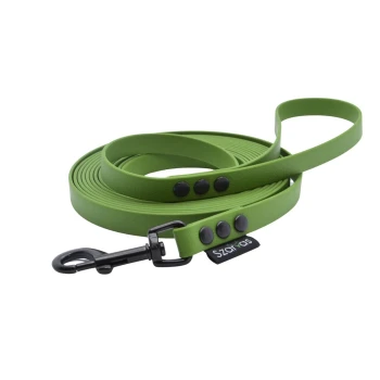 Smycz wodoodporna PCV dla psa 5 metrów oliwkowa zieleń