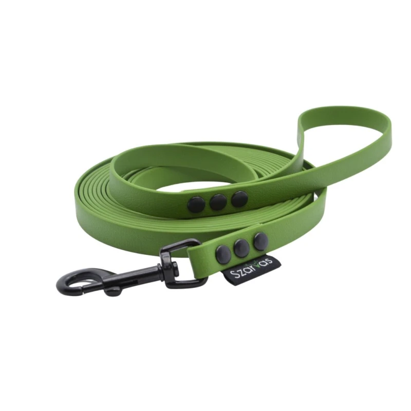 Smycz wodoodporna PCV dla psa 5 metrów oliwkowa zieleń