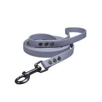 Smycz miejska dla średniego psa BioThane® szara (16mm, 3m) 