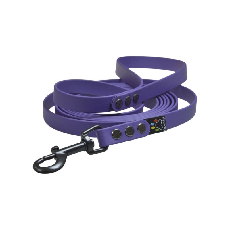 Smycz miejska dla średniego psa BioThane® fioletowa (16mm, 3m)