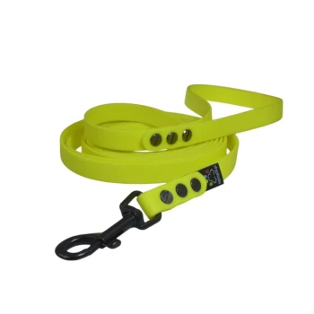 Smycz miejska dla średniego psa BioThane® żółty neon (16mm, 3m) 