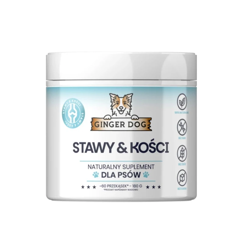 Suplement dla psa Ginger Dog - Stawy i Kości 180g