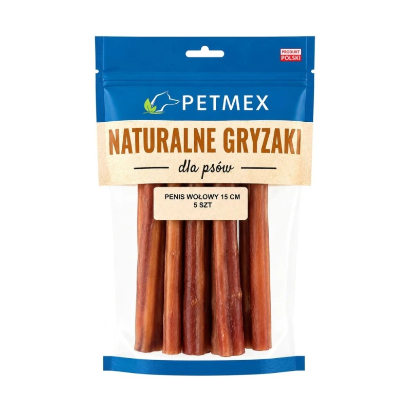 Petmex Penis wołowy 15cm 5szt naturalny gryzak dla psa