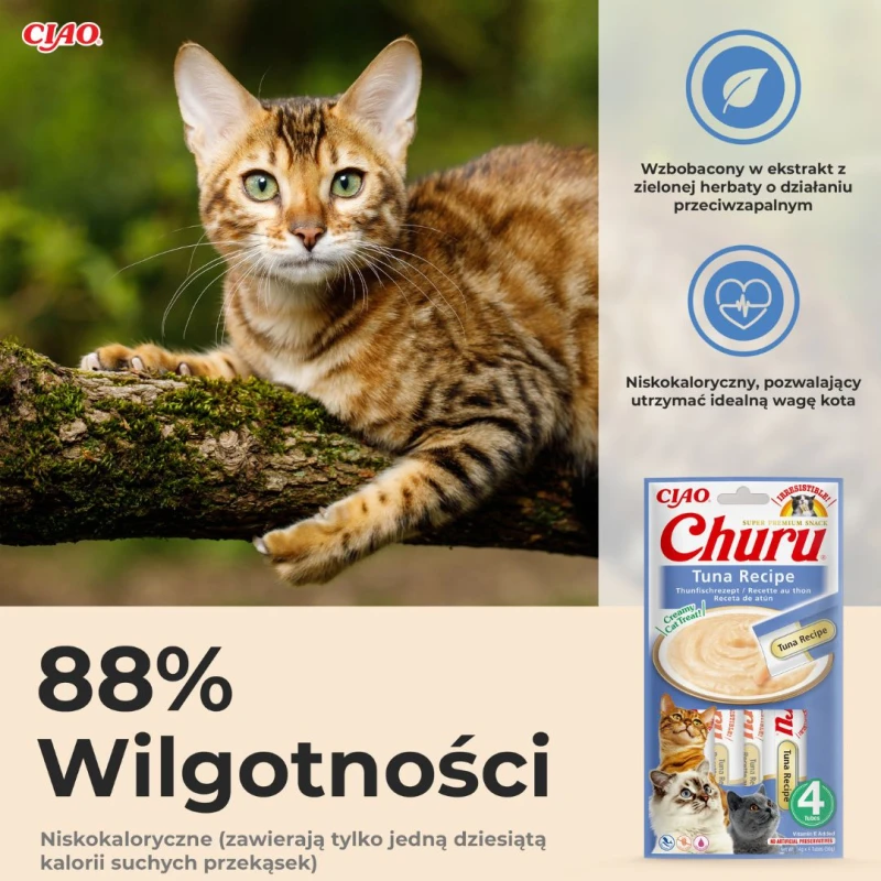 Kremowy przysmak dla kota Inaba Churu® o smaku tuńczyka 4x14g