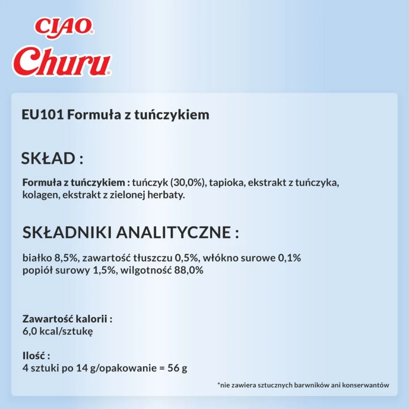 Kremowy przysmak dla kota Inaba Churu® o smaku tuńczyka 4x14g