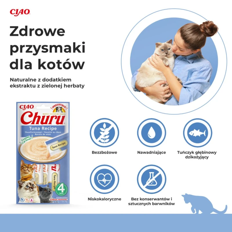 Kremowy przysmak dla kota Inaba Churu® o smaku tuńczyka 4x14g