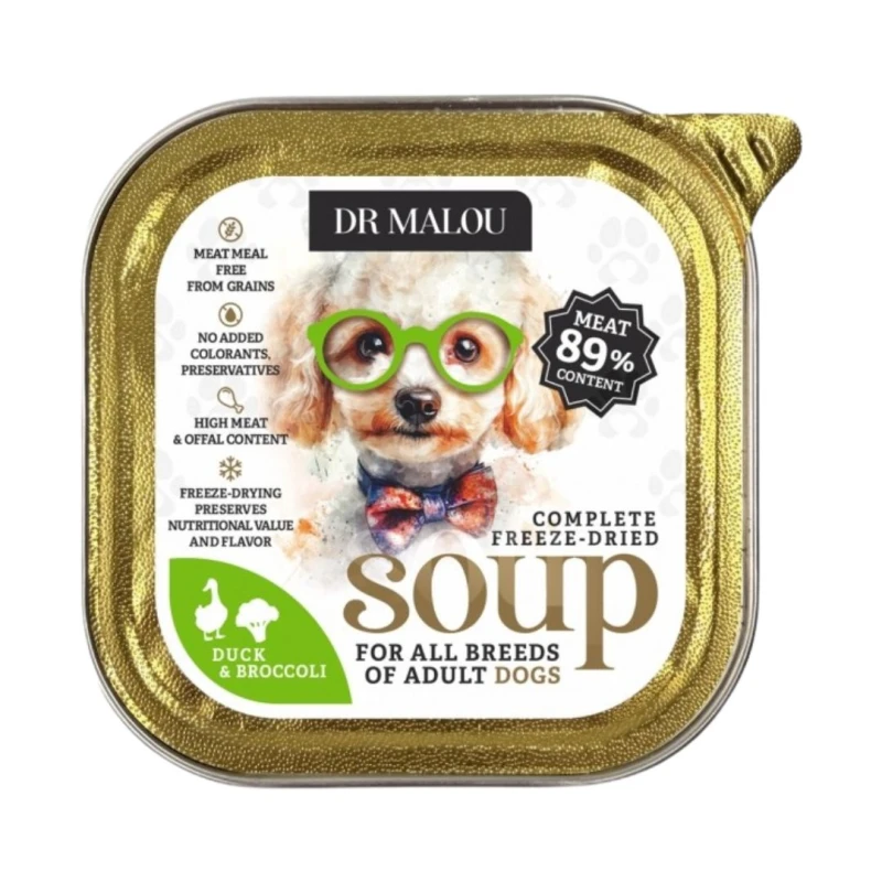 Zupka liofilizowana z kaczką i brokułem dla psa 12g Dr Malou