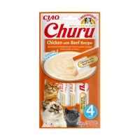 Kremowy przysmak dla kota Inaba Churu® o smaku kurczaka z wołowiną 4x14g 