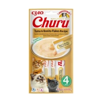 Kremowy przysmak dla kota Inaba Churu® o smaku tuńczyka z płatkami bonito 4x14g