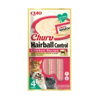 Kremowy przysmak dla kota Inaba Churu® Pasta Z Kurczakiem Przeciw Kulom Włosowym 4x14g