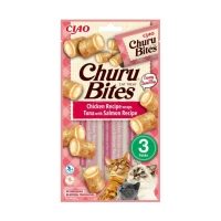 Przysmaki dla kota z Tuńczykiem i Łososiem Inaba Cat Churu Bites 3x10g