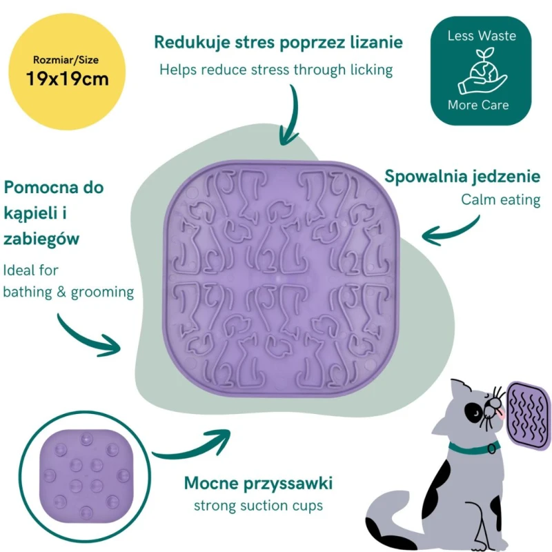 Mata do lizania z przyssawkami dla psa Lollipop Sticky fioletowa