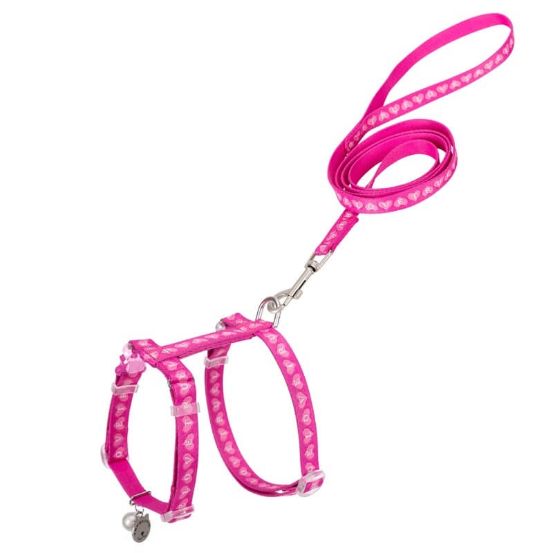 Szelki i smycz dla kota Truelove Locust różowe