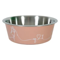 Antypoślizgowa miska dla średniego psa LOVE różowa 1200 ml