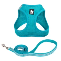 Szelki + smycz dla małego psa i kota Truelove Mini Mesh niebieskie