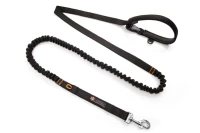 Smycz dla psa z amortyzatorem JoQu® Two Runners Leash czarna