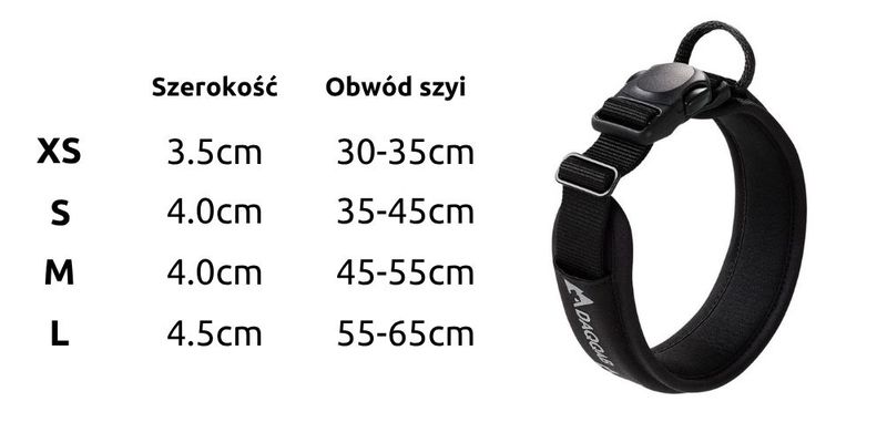 obroża dla psa mocna czarna Daqqab